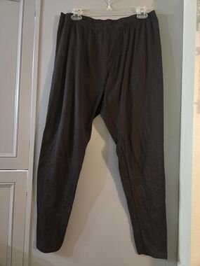 One Step Ahead 2X Dark Brown Elastic-Waist Leggings